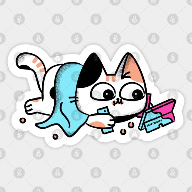 Cozy Gamer Cat Sticker by plattercats